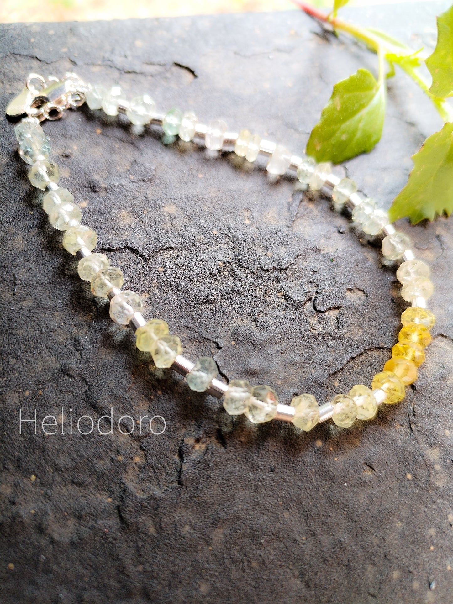 Pulsera de Heliodoro y Plata de Ley