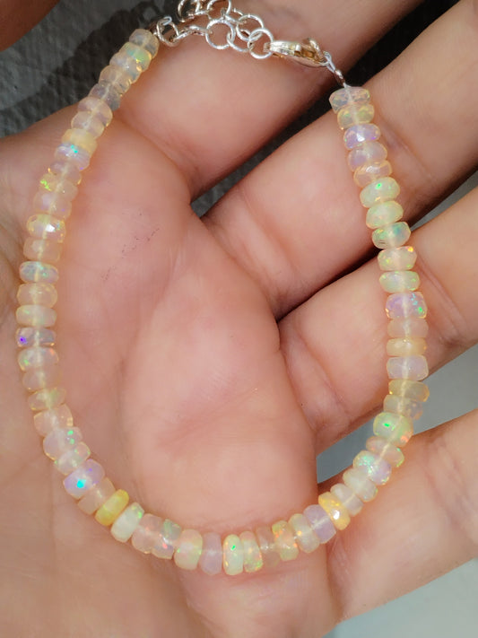 Pulsera de ópalo blanco Súper Extra