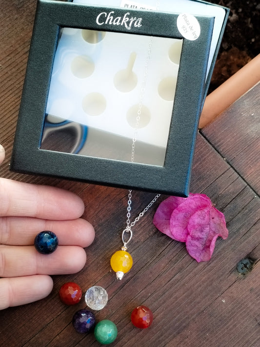 Colgante con cadena plata de ley Chakras