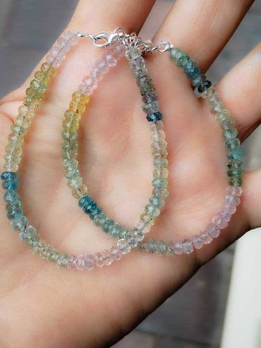 Pulsera de Aguamarina, Heliodoro y Morganita