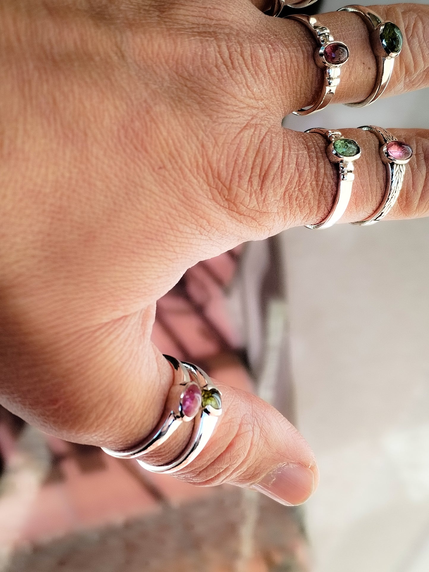 Anillo de Turmalina de Colores