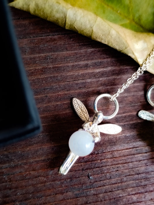 Hada de los deseos. Cuarzo rosa y Plata de ley