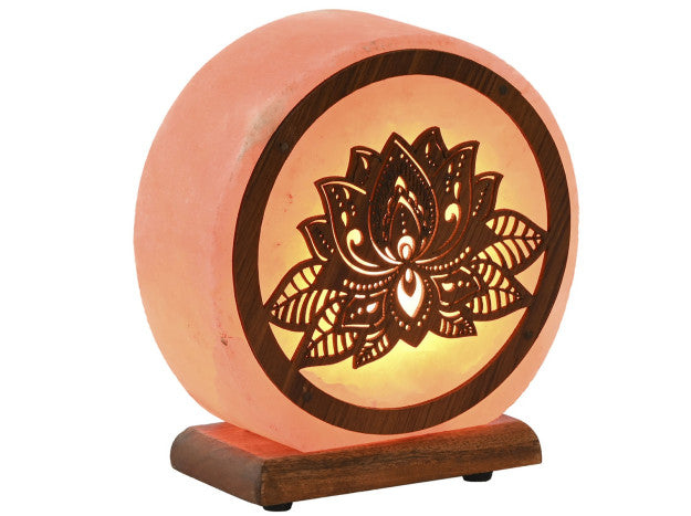 LAMPARA FLOR DE LOTO SOBREMESA SAL DEL HIMALAYA 16X7X18 3,5 KG