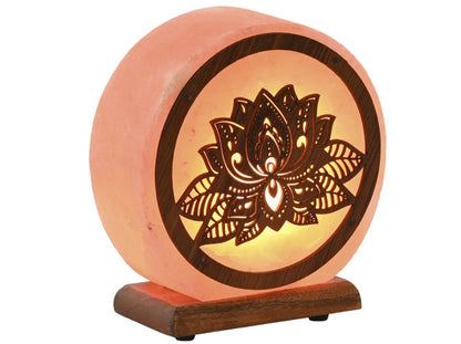 LAMPARA FLOR DE LOTO SOBREMESA SAL DEL HIMALAYA 16X7X18 3,5 KG