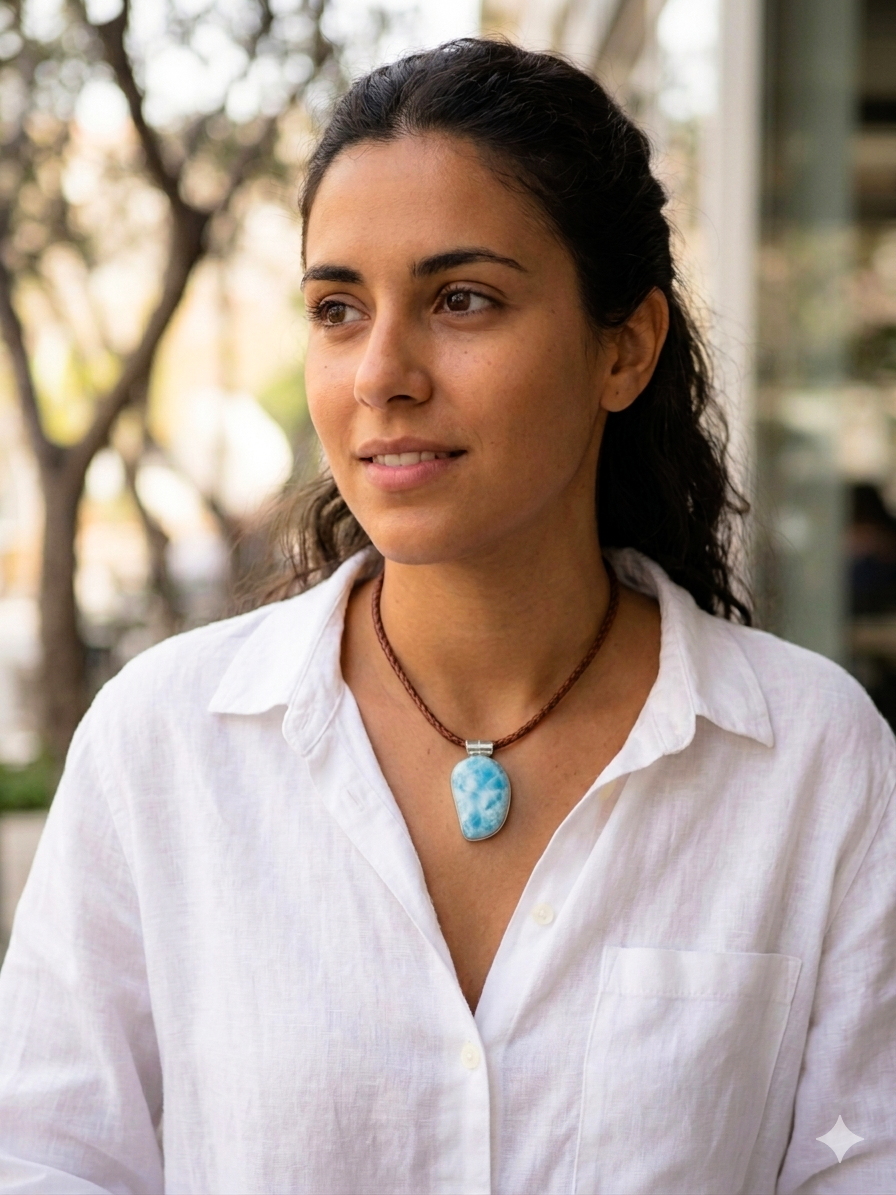 Colgante de Larimar extra de Santo Domingo