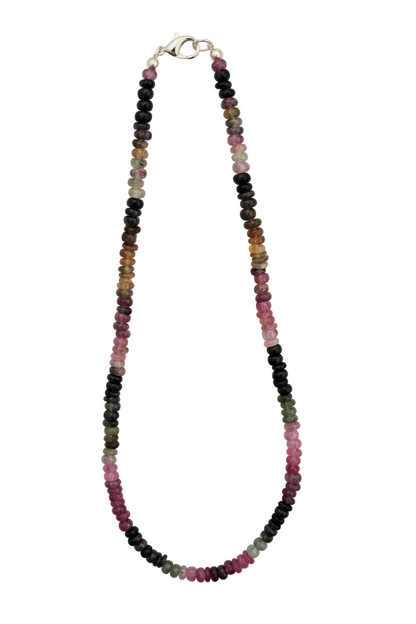 Collar de Turmalinas de colores y cierre plata de ley