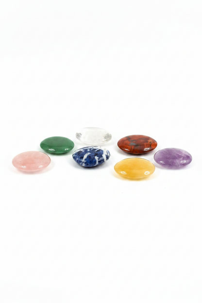 Juego de Chakras con rodados planos 25x35mm