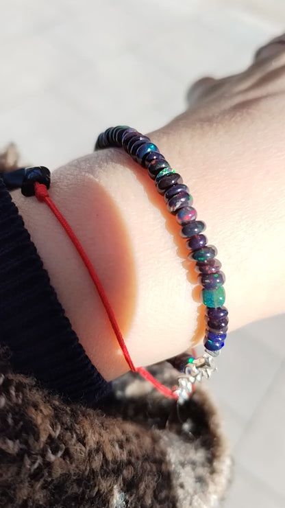 Pulsera de ópalo negro auténtico
