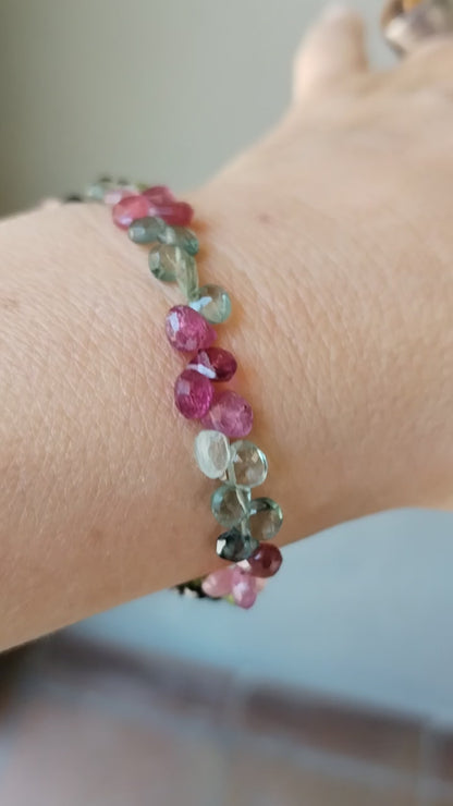 Pulsera extra de Turmalinas de Colores talladas