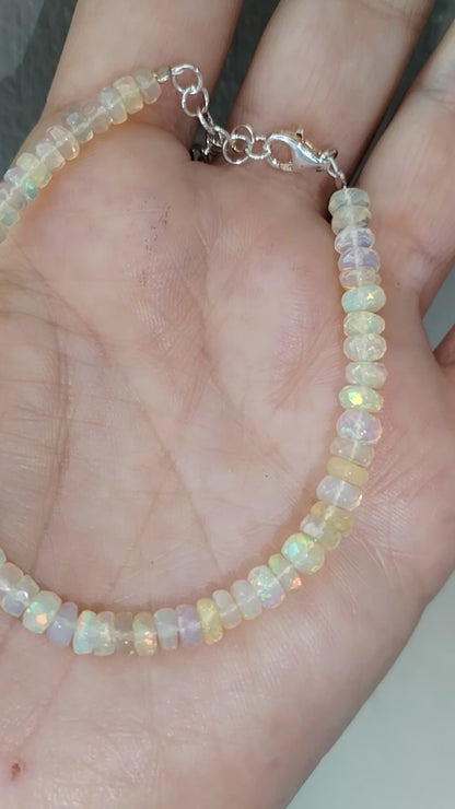 Pulsera de ópalo blanco Súper Extra
