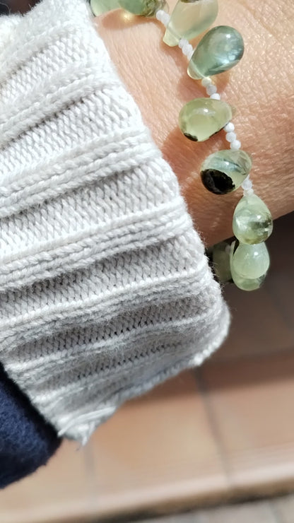 Pulsera de Epidota y Calcedonia