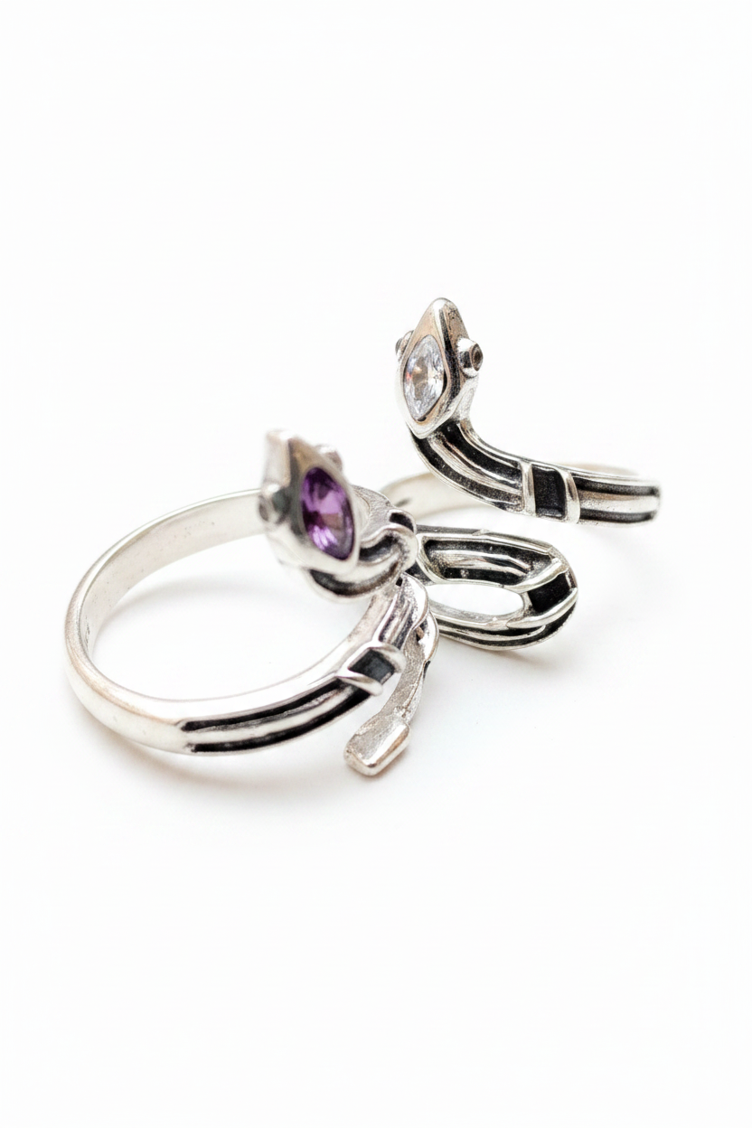 Anillos de diseño Serpiente plata de ley