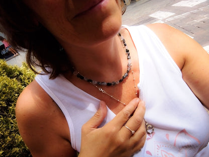 Collar de Cuarzo con Turmalina Negra