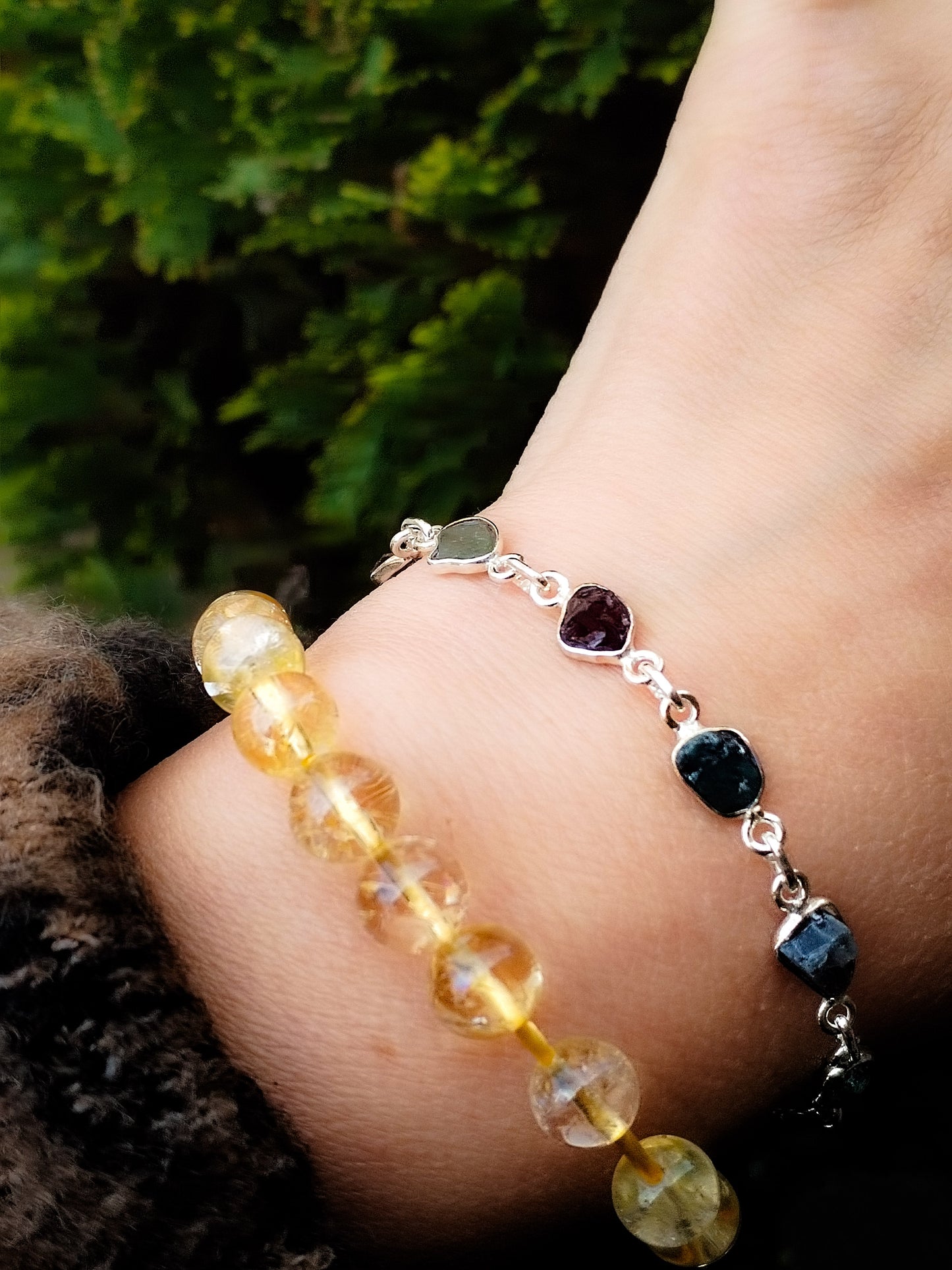 Pulseras de minerales variados naturales y plata de ley