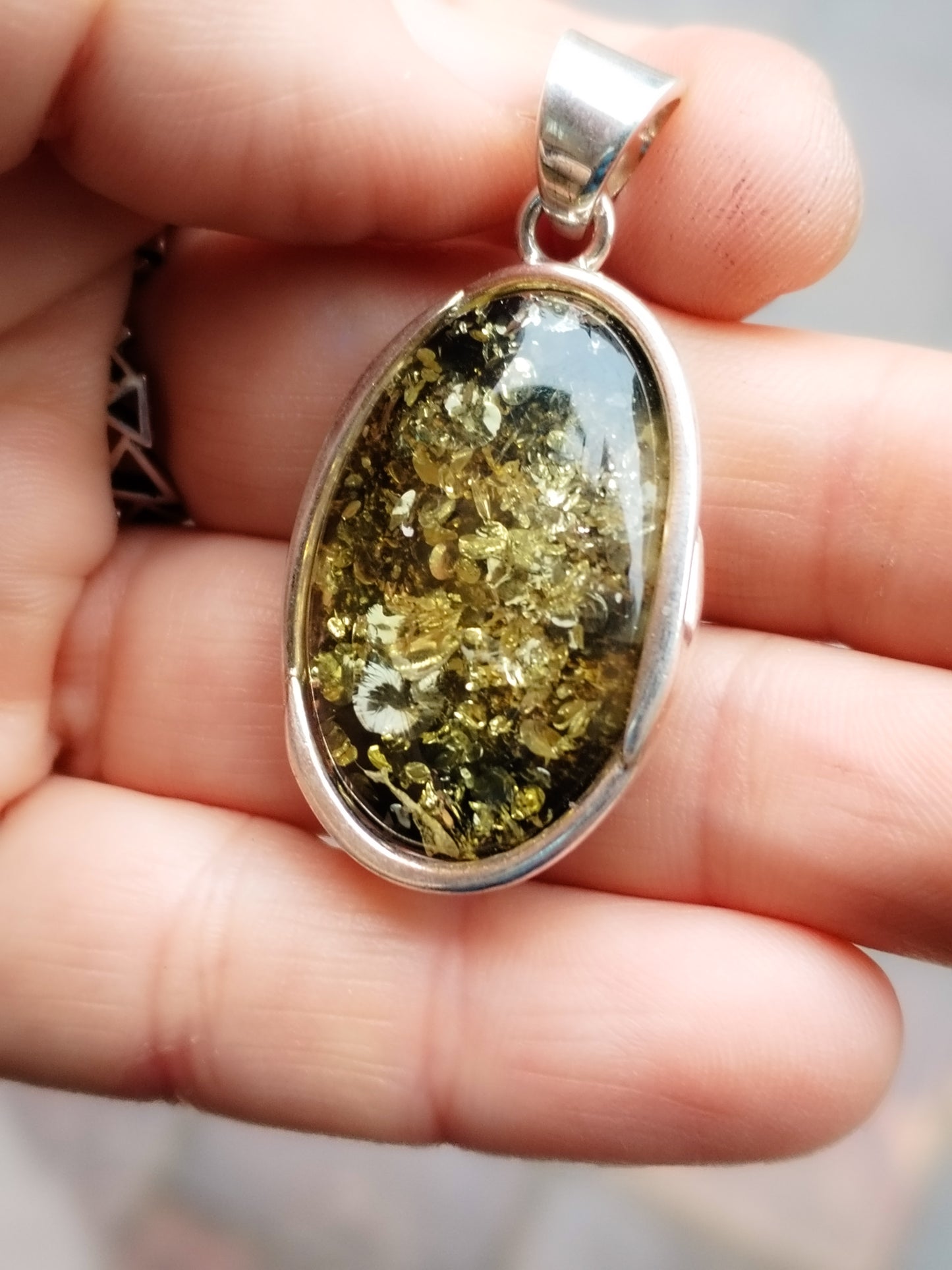 Colgante de Ámbar y Plata de ley