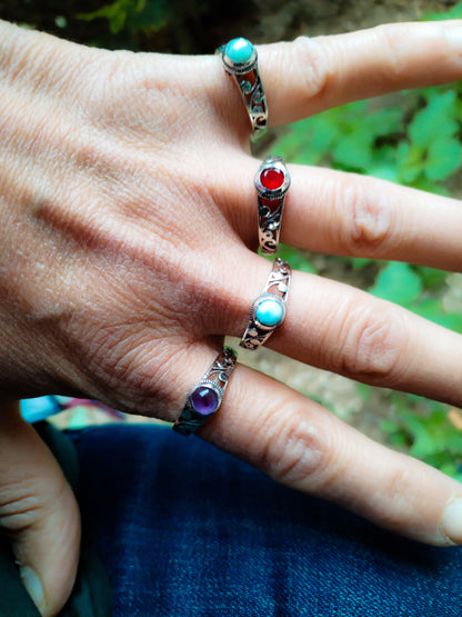 Anillos de Minerales y plata de ley modelo 82365