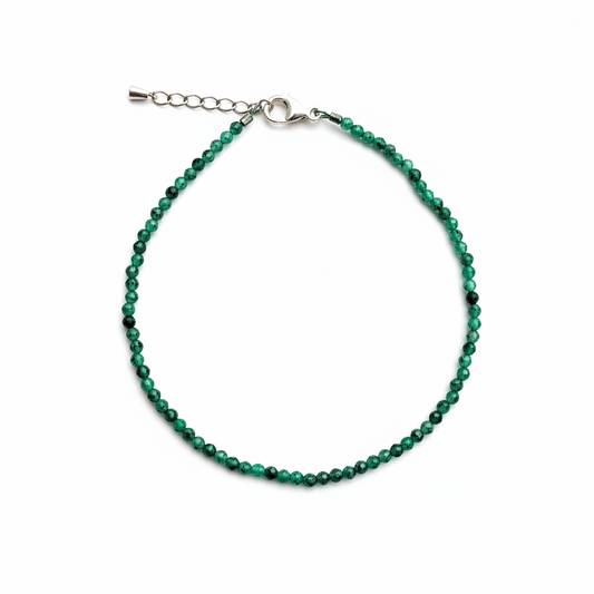 Pulsera de Esmeralda con cierre de plata de ley