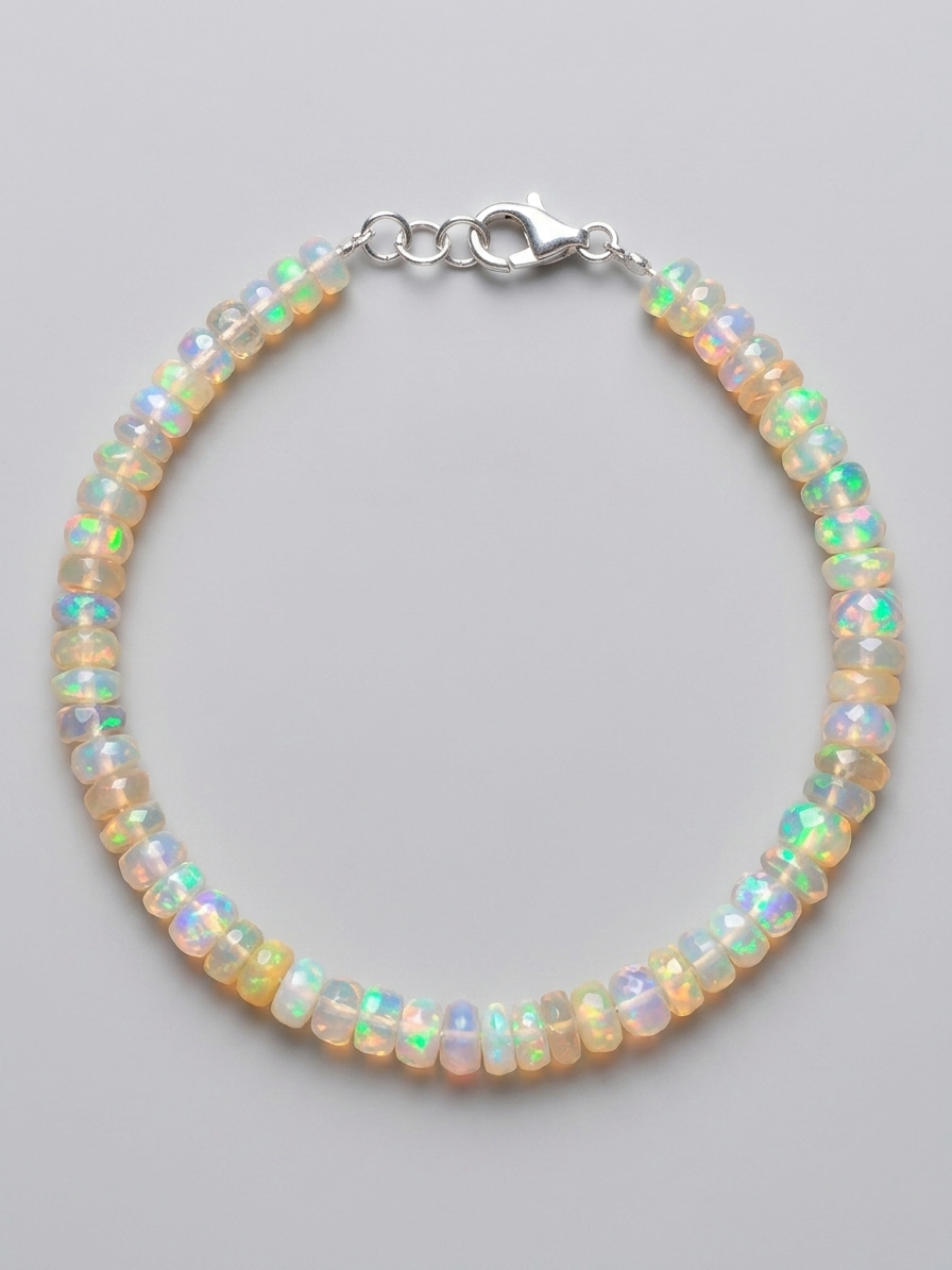 Pulsera de ópalo blanco Súper Extra