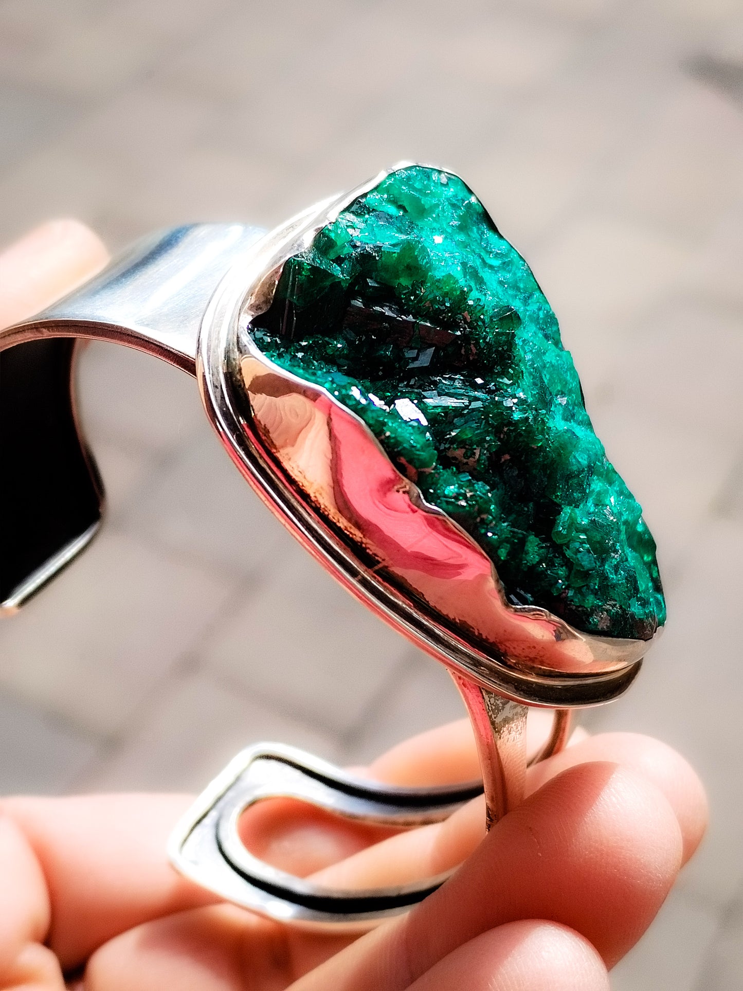 Joyería de Autor. Pulsera de Dioptasa