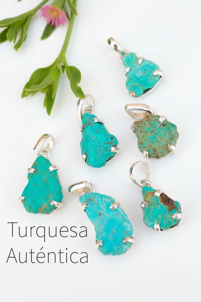 Colgante de Turquesa auténtica y Plata de ley