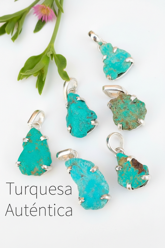 Colgante de Turquesa auténtica y Plata de ley