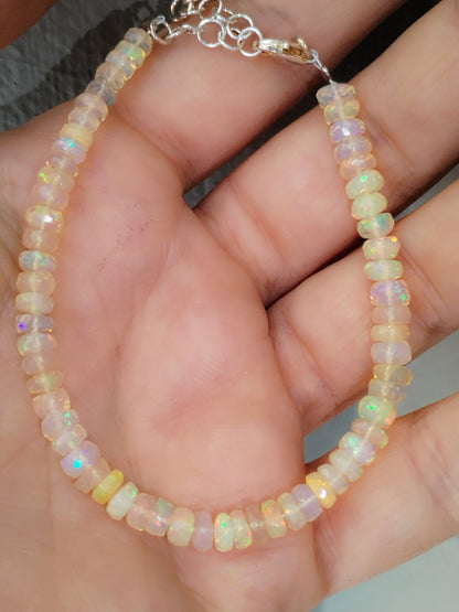 Pulsera de ópalo blanco Súper Extra