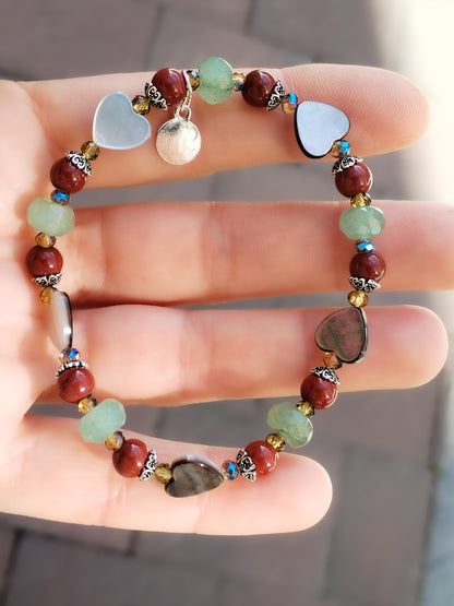 Pulsera de Diseño de Minerales y Plata de Ley