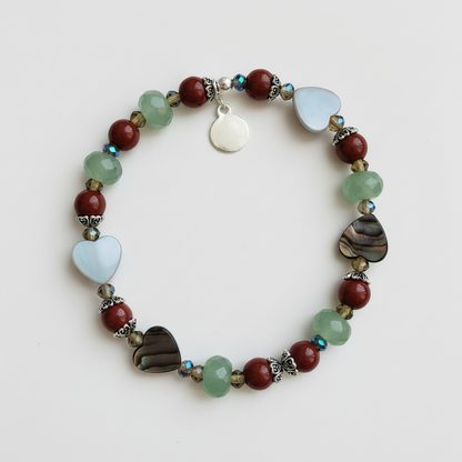 Pulsera de Diseño de Minerales y Plata de Ley