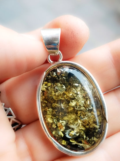 Colgante de Ámbar y Plata de ley