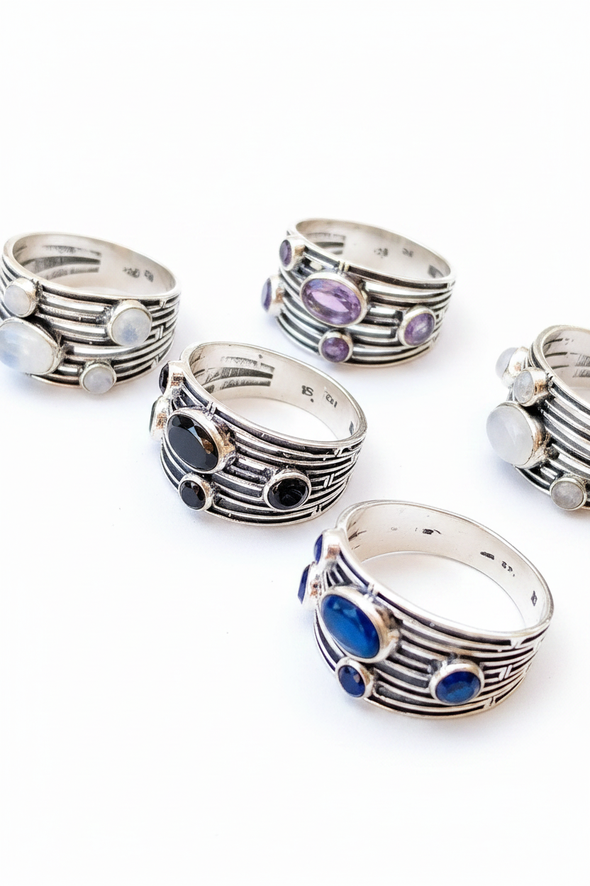 Anillos de Diseño con Minerales. Modelo 223574