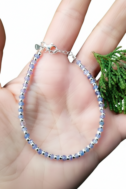 Pulsera de Tanzanita y Plata de Ley
