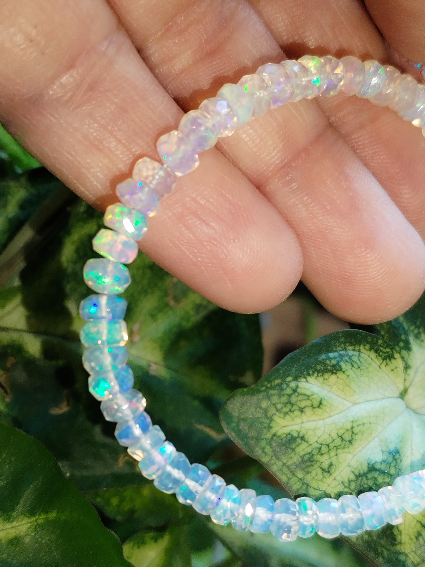 Pulsera de ópalo blanco Súper Extra