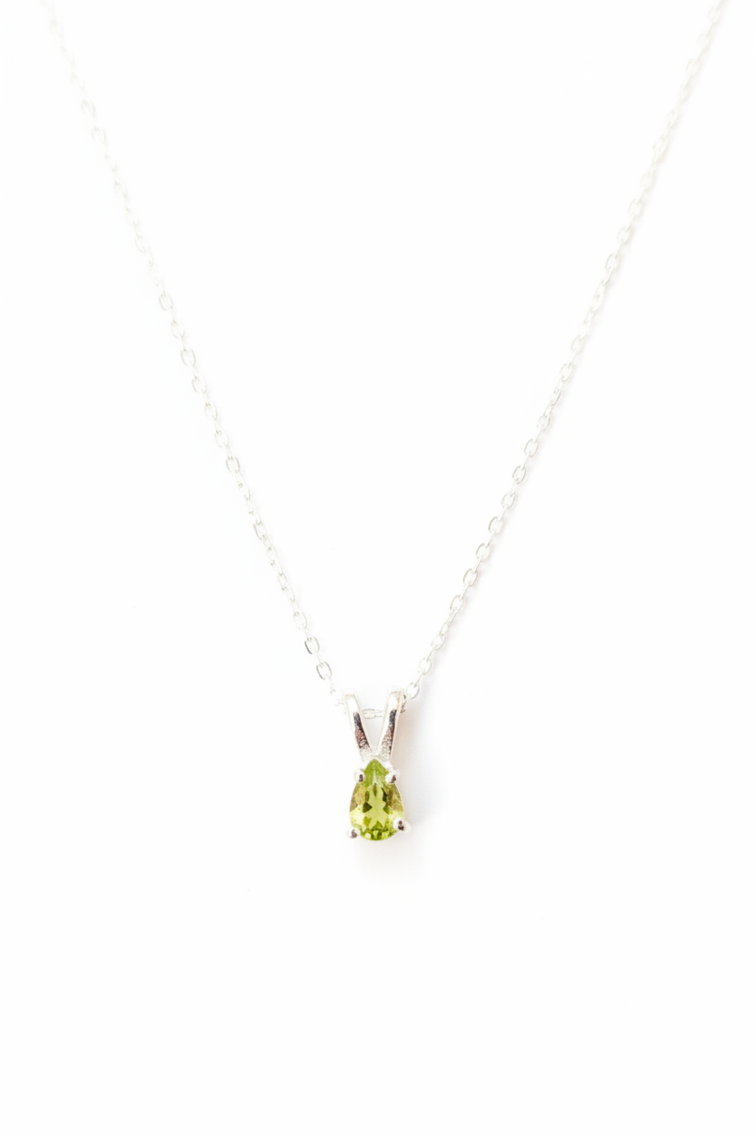 Collar de olivino extra tallado con cadena