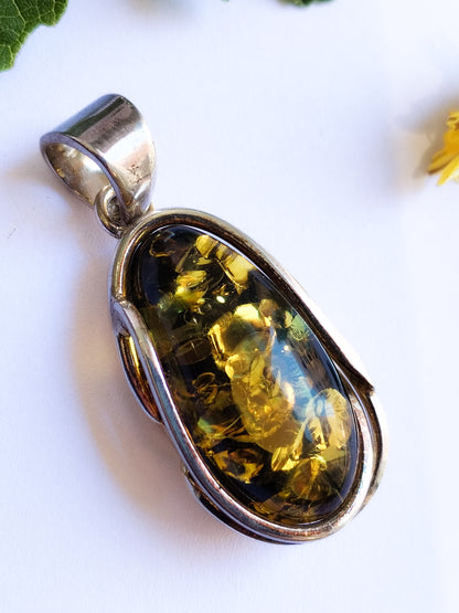 Colgante de Ámbar y Plata de ley