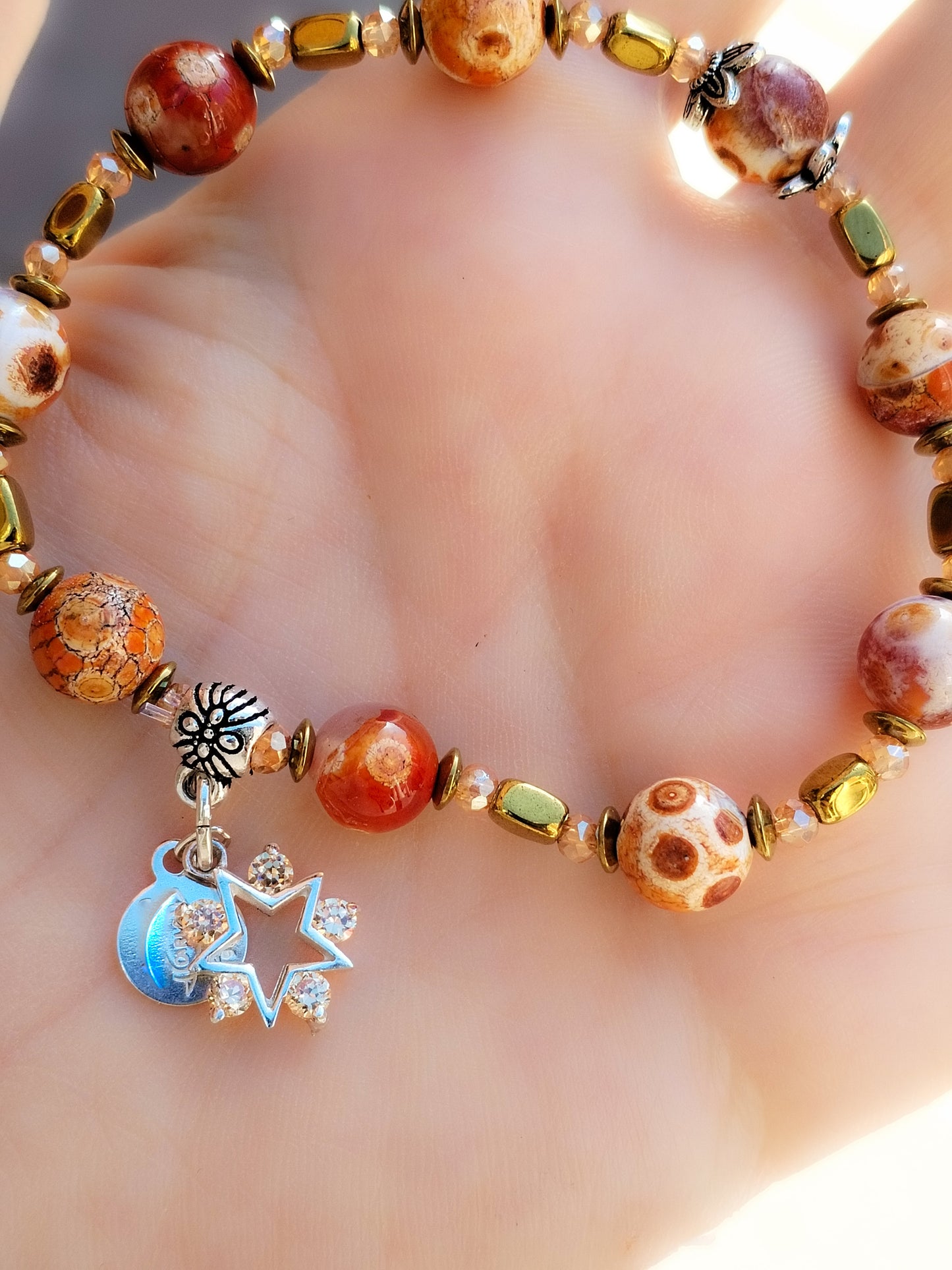 Pulsera de Diseño de Minerales y Plata de Ley
