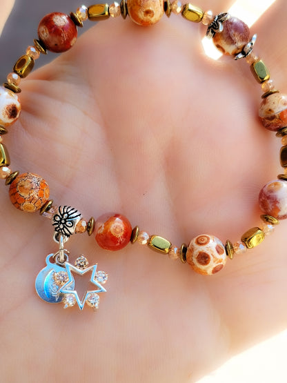 Pulsera de Diseño de Minerales y Plata de Ley