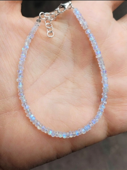 Pulsera extra de Piedra luna tallada