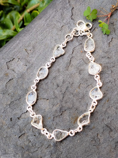 Pulseras de minerales variados naturales y plata de ley