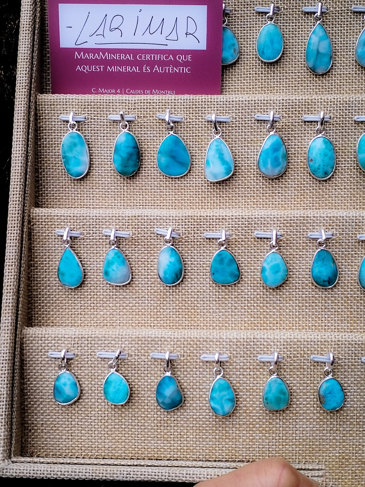 Colgantes de Larimar y plata de ley