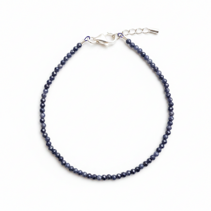Pulsera de Zafiro azul con cierre de plata de ley