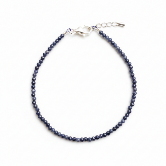 Pulsera de Zafiro azul con cierre de plata de ley