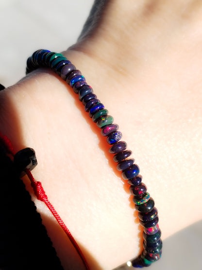 Pulsera de ópalo negro auténtico