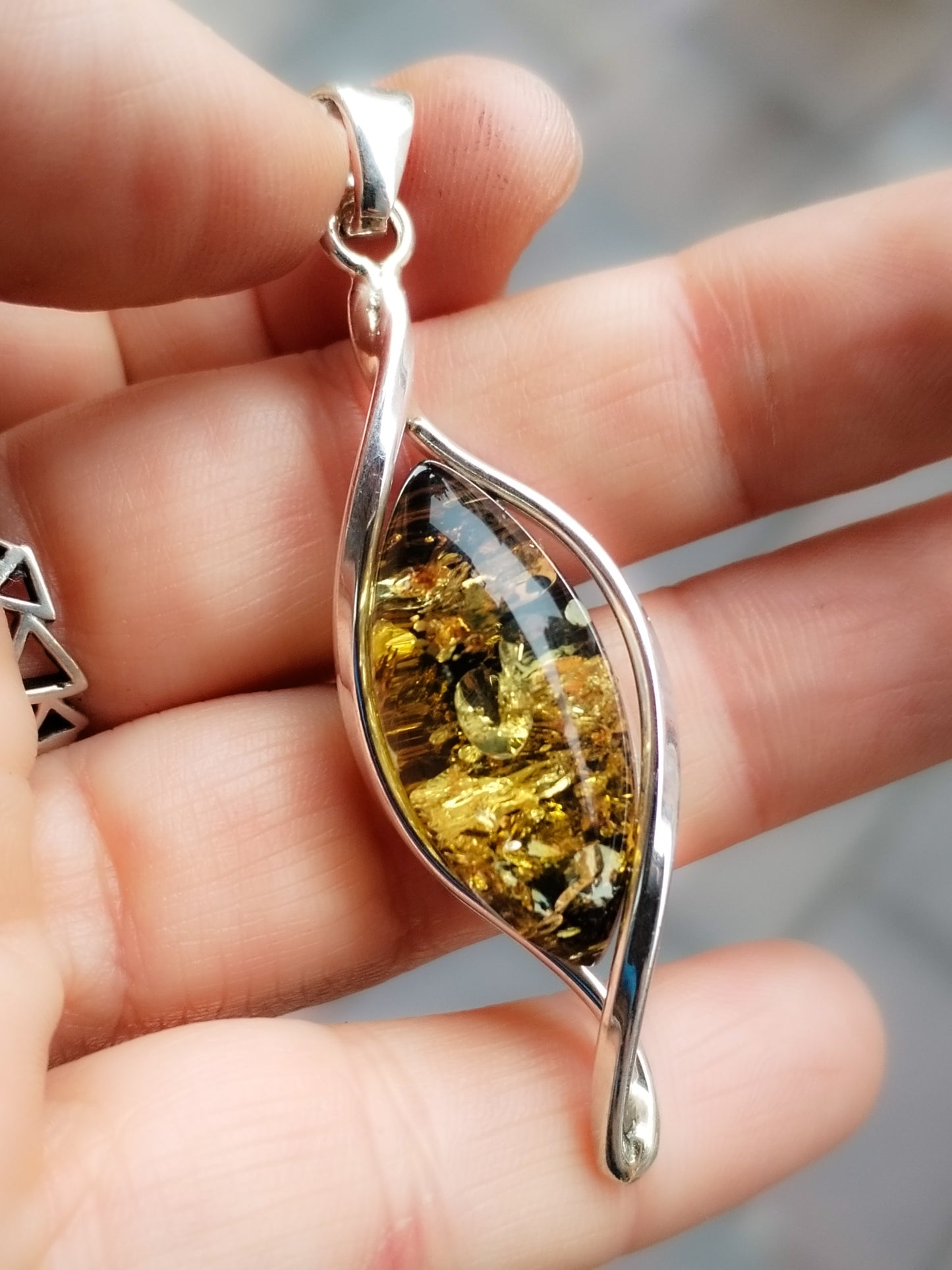 Colgante de Ámbar y Plata de ley