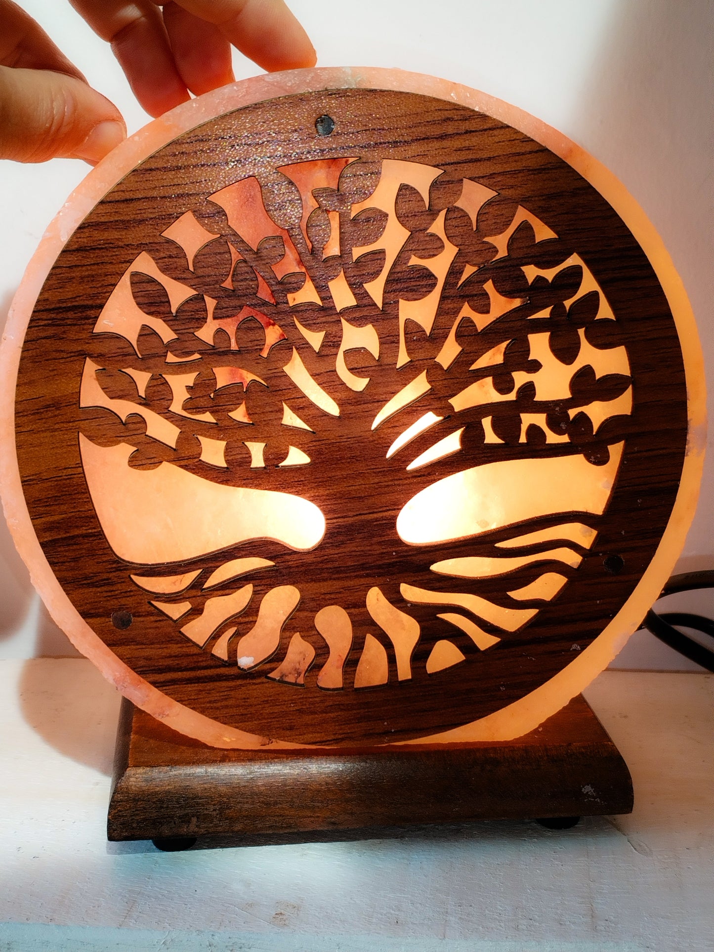 LAMPARA ÁRBOL DE LOTO SOBREMESA SAL DEL HIMALAYA 16X7X18 3,5 KG,
