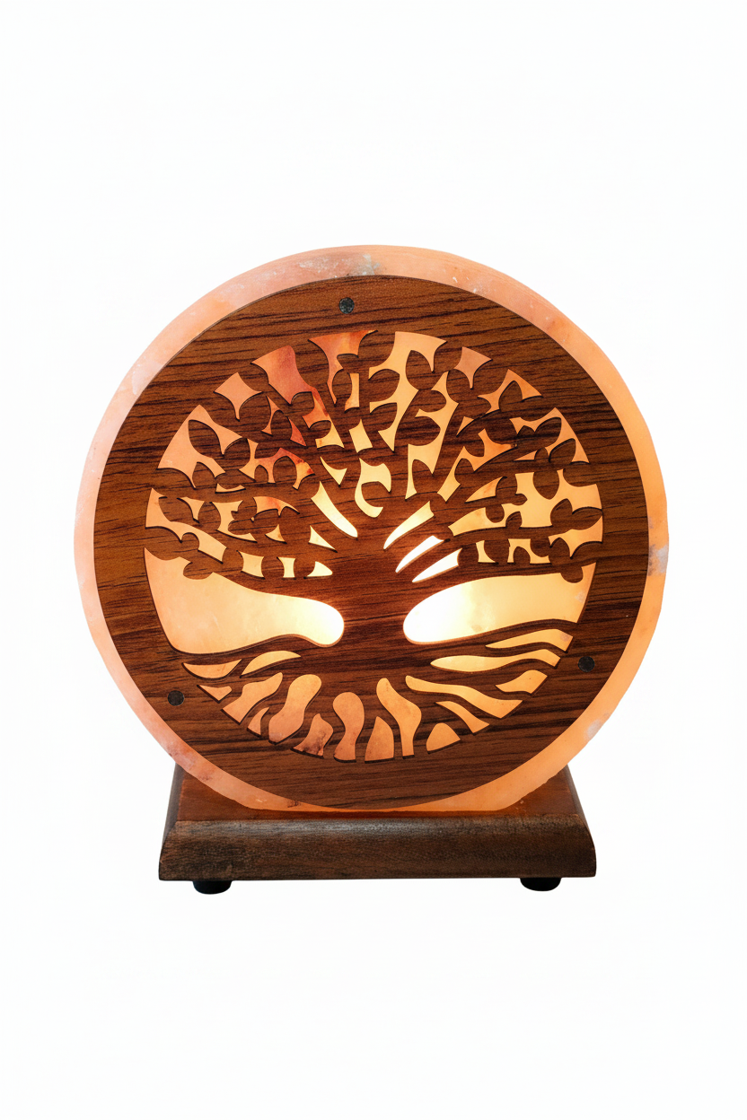 LAMPARA ÁRBOL DE LOTO SOBREMESA SAL DEL HIMALAYA 16X7X18 3,5 KG,