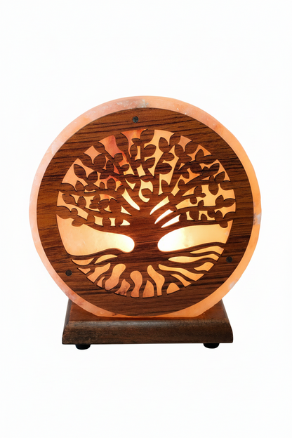 LAMPARA ÁRBOL DE LOTO SOBREMESA SAL DEL HIMALAYA 16X7X18 3,5 KG,