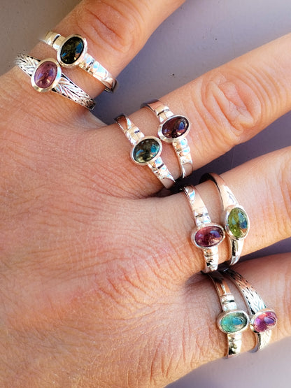 Anillo de Turmalina de Colores