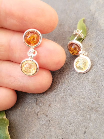 Pendientes de Ámbar y Plata de ley