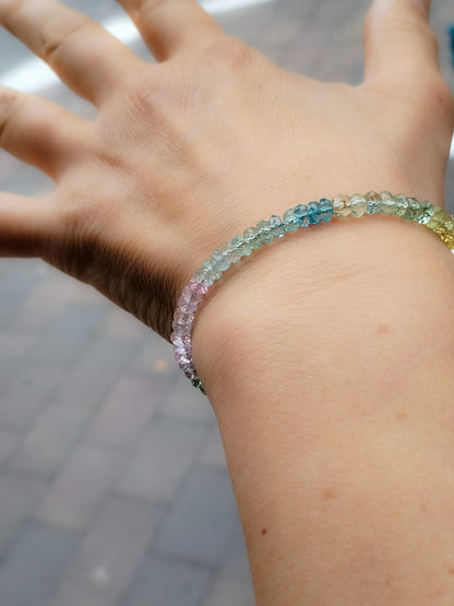 Pulsera de Aguamarina, Heliodoro y Morganita