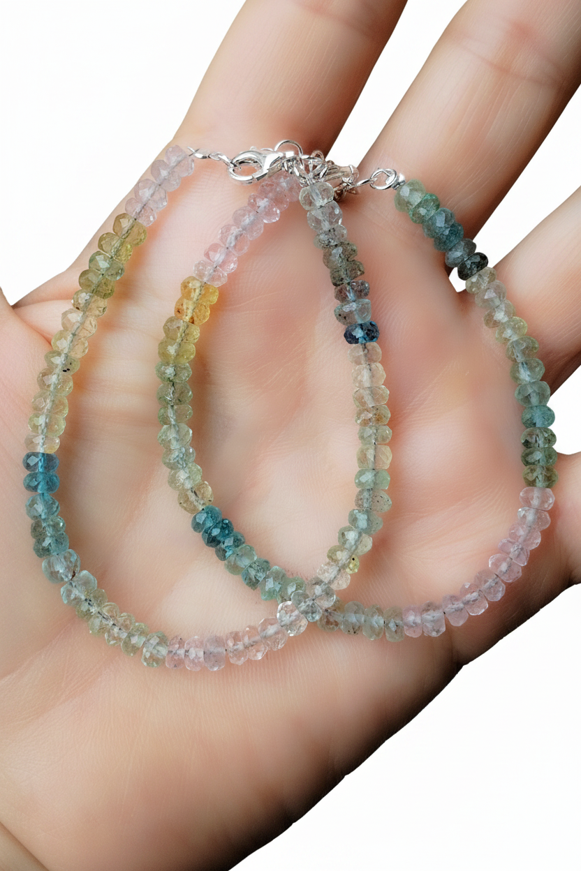 Pulsera de Aguamarina, Heliodoro y Morganita